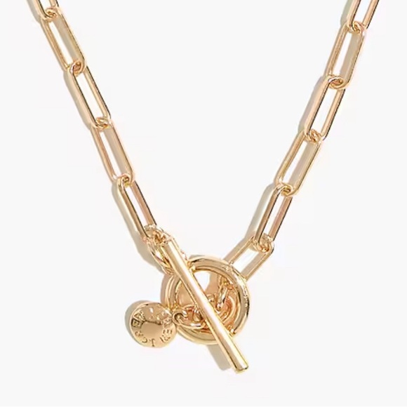 J. Crew paper clip style necklace new on card - Picture 2 of 4